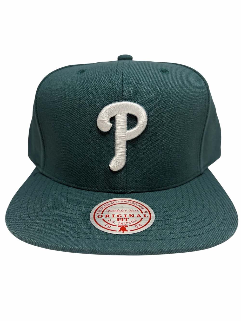 Mitchell & Ness Philadelphia Phillies MLB Cursive P Snapback Hat Green OSFA